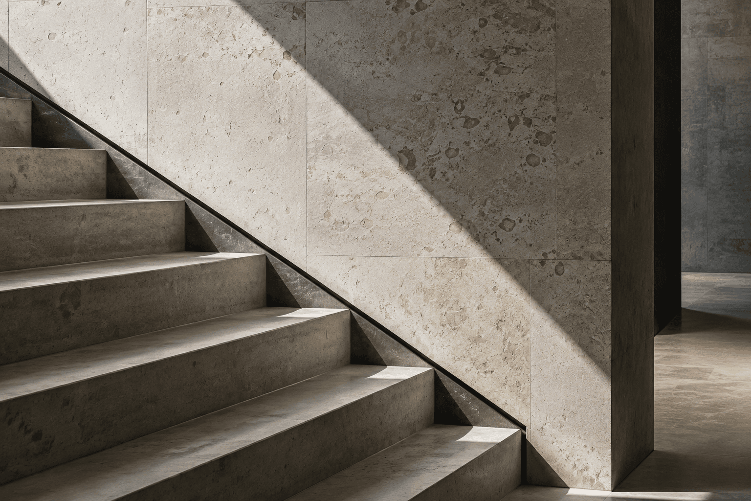 Architektonisches Detail aus Naturstein und Beton